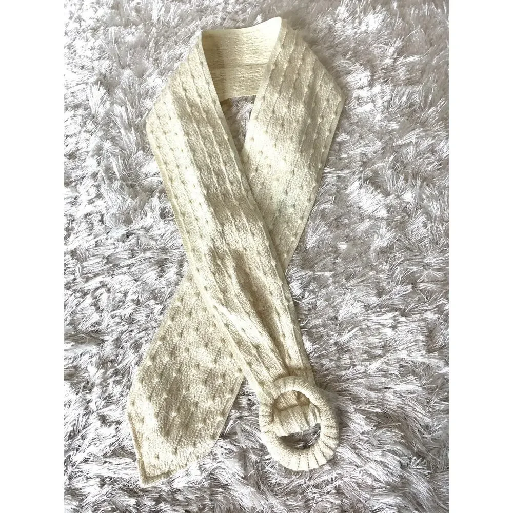 80s Fabric Cream Belt OSFA 3.5